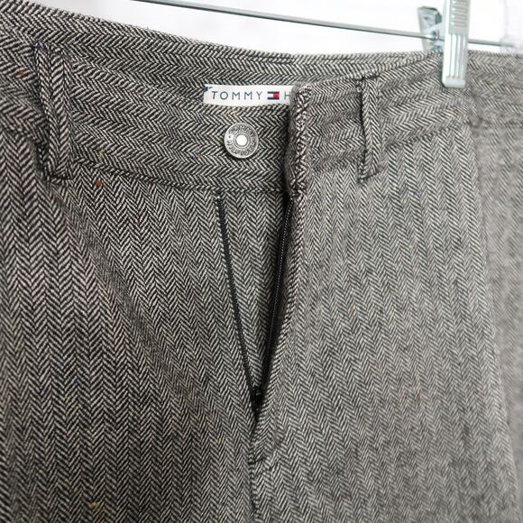 Tommy Hilfiger Womens Wool Blend Pants Size 12 Chevron Straight‎ Leg Career - Picture 9 of 10